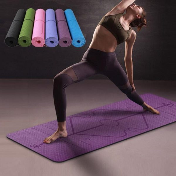 Non-Slip TPE Yoga Mat, Position Line, Beginner, Premium Quality, Stability, Yoga Practice, best yoga mat