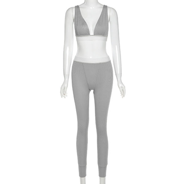 Deep V high waist sports suit | Accentuate My Curves - Image 6