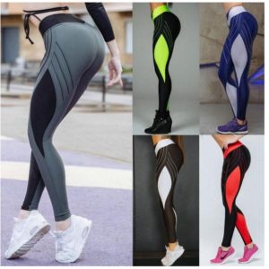 Multicolored Leggings, Stylish Fitness Fashion, Vibrant Workout Wear.