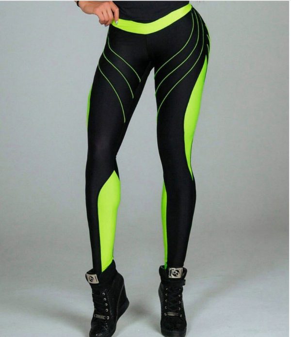 Multicolored Leggings, Stylish Fitness Fashion, Vibrant Workout Wear.