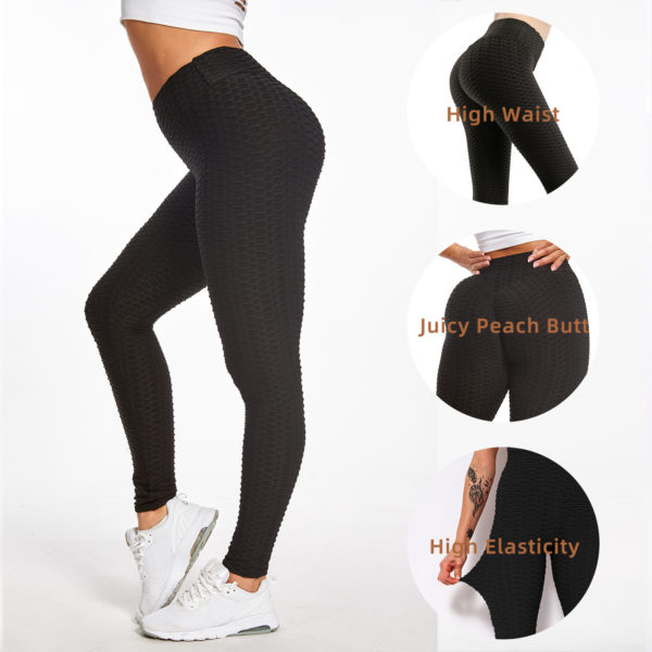 tik tok, high waist, Women's Black Leggings, TIK Tok Style, Bubble Textured Fashion, Trendy Activewear