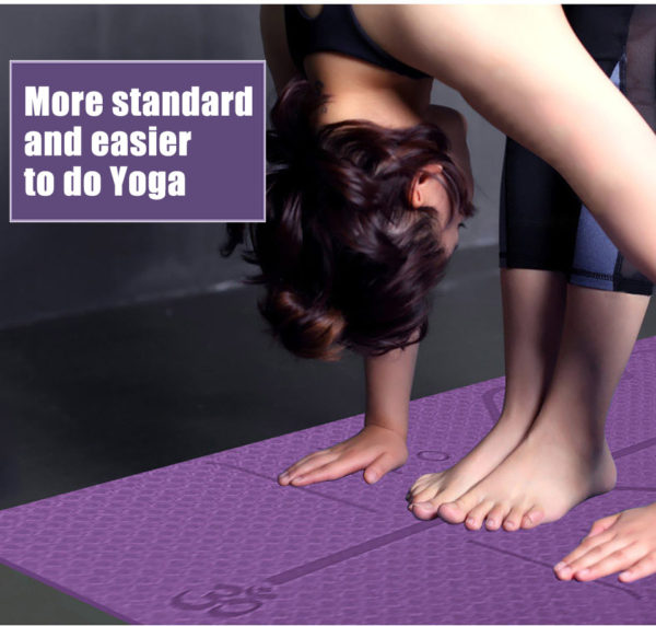 Non-Slip TPE Yoga Mat, Position Line, Beginner, Premium Quality, Stability, Yoga Practice, best yoga mat