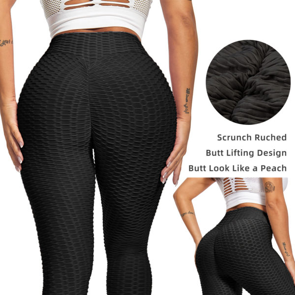 tik tok, high waist, Women's Black Leggings, TIK Tok Style, Bubble Textured Fashion, Trendy Activewear