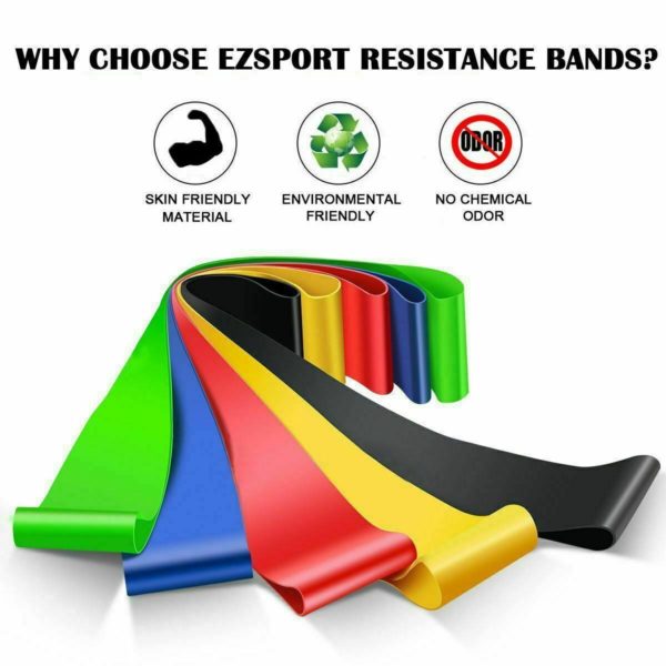 Resistance Bands,Loop Set of 5,Exercise Workout,CrossFit,Fitness Yoga,Booty Band