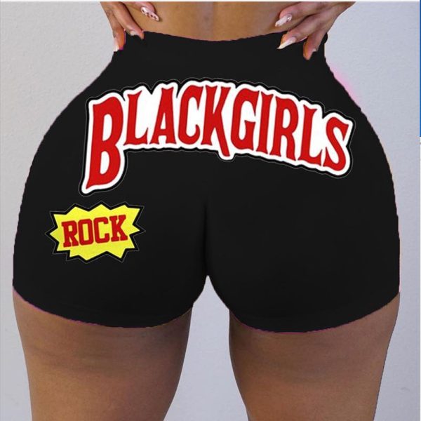 explosive print booty shorts black blackgirls