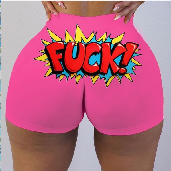 explosive print booty shorts pink fk