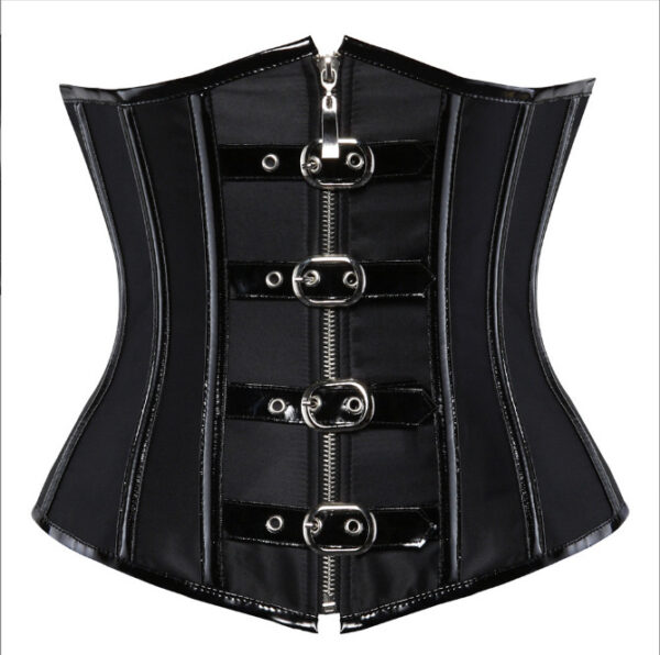 Belt Buckle Corset, Red Shapewear, Women's Body Sculpting, Elegant Waist Cinching, Confident Silhouette Wear