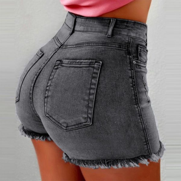 Plus Size High Waist  Denim Shorts - Image 2