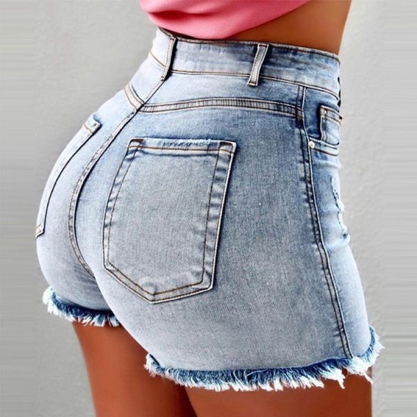 Plus Size High Waist  Denim Shorts - Image 5