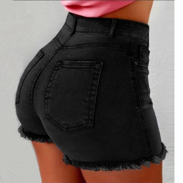 Plus Size High Waist  Denim Shorts - Image 4