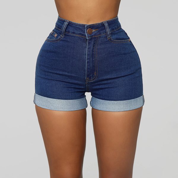 Women's Stylish High Elastic Denim Shorts - Image 5