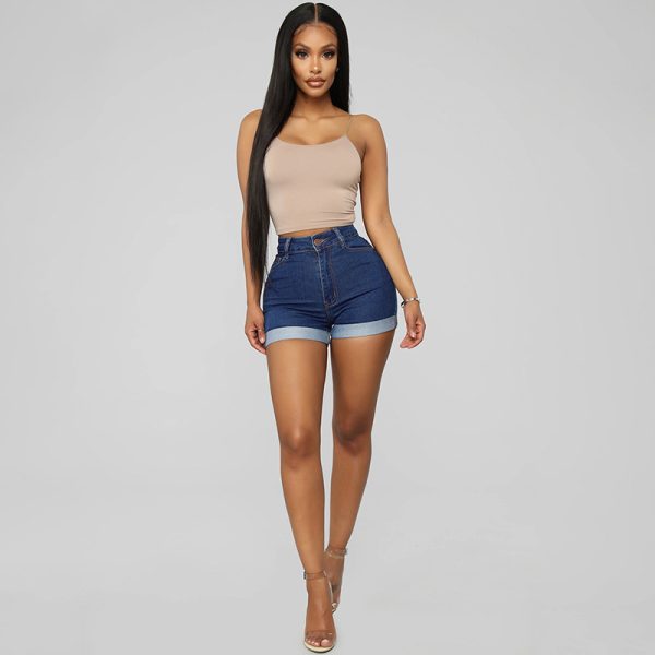 Women's Stylish High Elastic Denim Shorts - Image 4